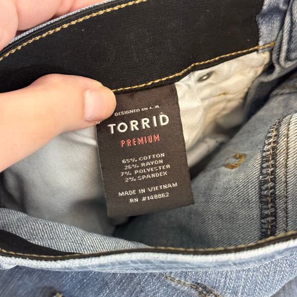 Torrid Sky High Skinny Jeans Womens 14R Blue Denim Button Fly Slim Fit Stretch - Picture 8 of 8
